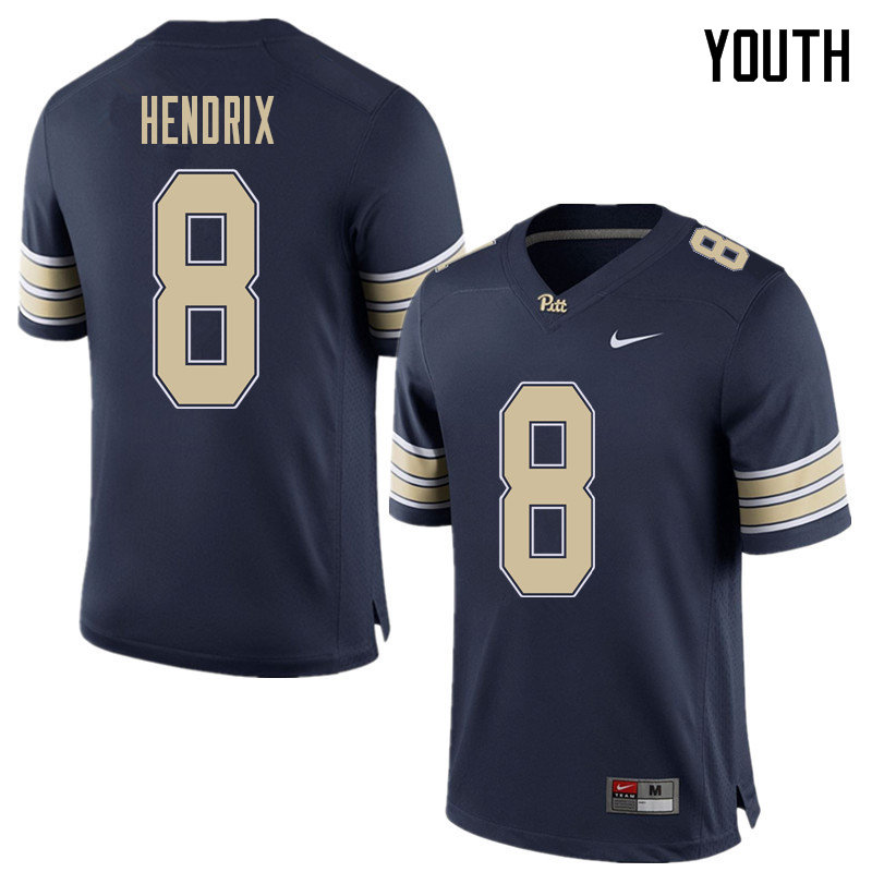 Youth #8 Dewayne Hendrix Pittsburgh Panthers College Football Jerseys Sale-Home Blue